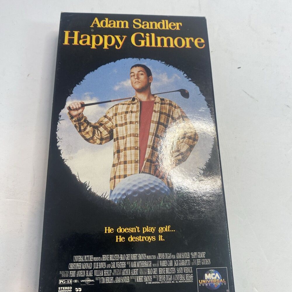 Happy Gilmore VHS 1996 Adam Sandler Rare Blockbuster Video Happy Gilmore